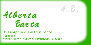 alberta barta business card